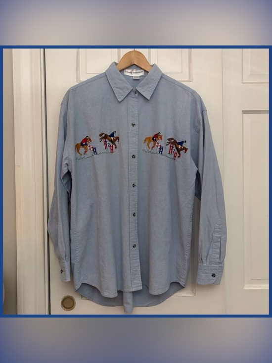 Casey Coleman Tops - Western Horse Jump Button Up
